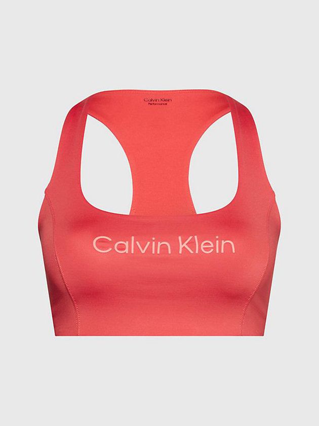 Calvin Klein USA Medium Impact Sports Womens Bra Orange 8194723-HU